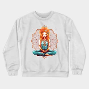 Yoga Girl And Mandala #1 Crewneck Sweatshirt